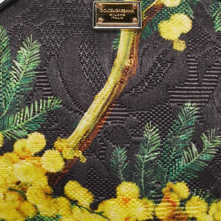 Pre Owned Dolce & Gabbana Multicolor Floral Print Fabric Miss Glam Round Shoulder Bag