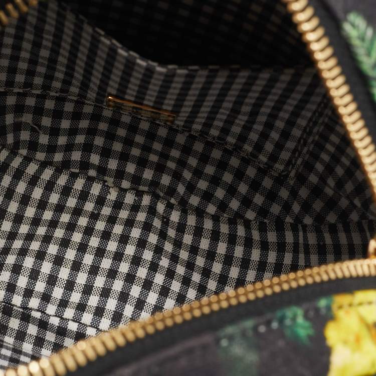 Pre Owned Dolce & Gabbana Multicolor Floral Print Fabric Miss Glam Round Shoulder Bag