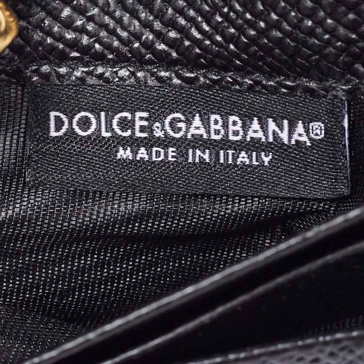 Pre Owned Dolce & Gabbana Brown Leopard Print Leather DG Logo Compact Wallet