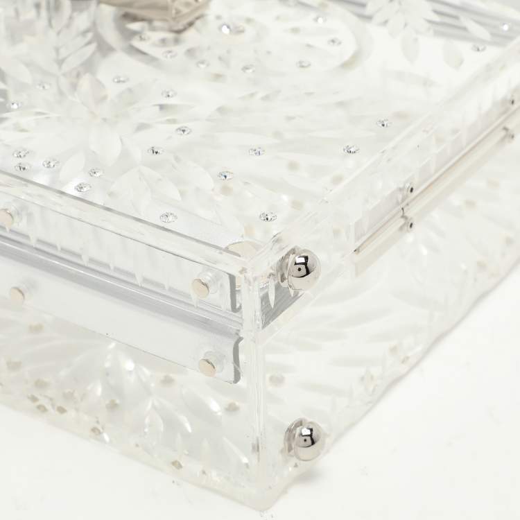 Pre Owned Dolce & Gabbana Silver Plexiglass Cinderella Top Handle Bag