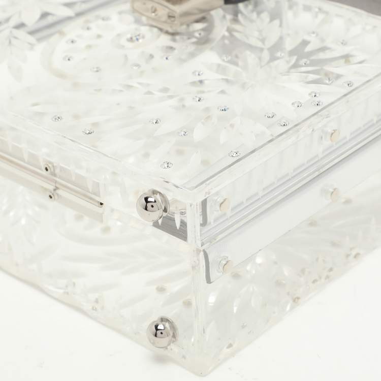 Pre Owned Dolce & Gabbana Silver Plexiglass Cinderella Top Handle Bag