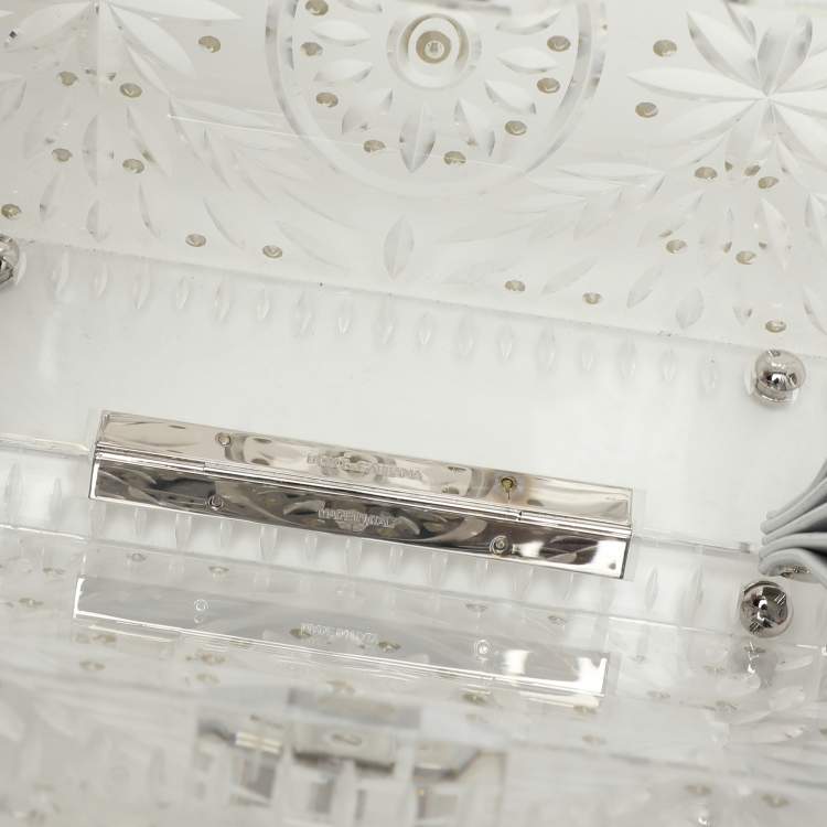 Pre Owned Dolce & Gabbana Silver Plexiglass Cinderella Top Handle Bag