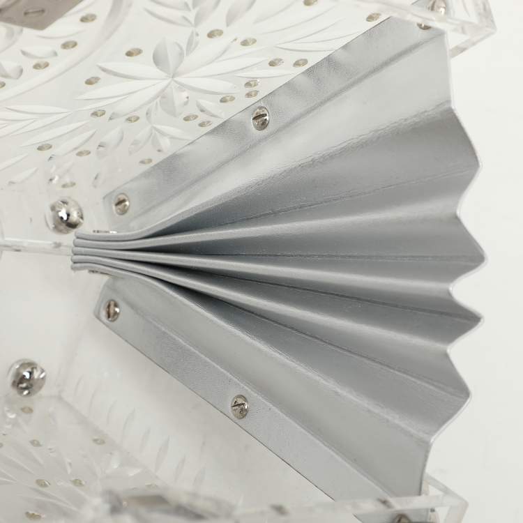 Pre Owned Dolce & Gabbana Silver Plexiglass Cinderella Top Handle Bag