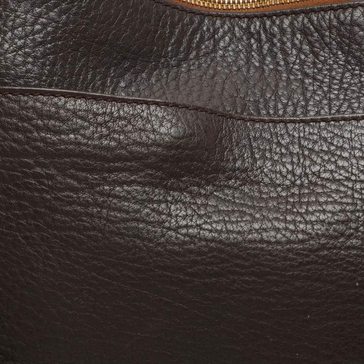 Pre Owned Dolce & Gabbana Brown Leather Multi Chain Shoulder Bag