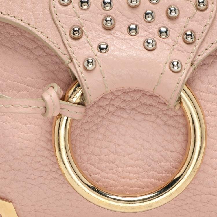 Pre Owned Dolce & Gabbana Pink Leather Embellished Satchel