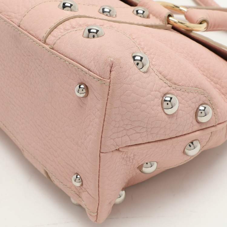 Pre Owned Dolce & Gabbana Pink Leather Embellished Satchel