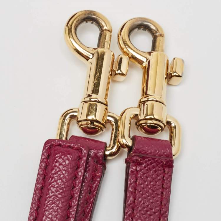 Pre Owned Dolce & Gabbana Magenta Leather Medium Miss Sicily Top Handle Bag
