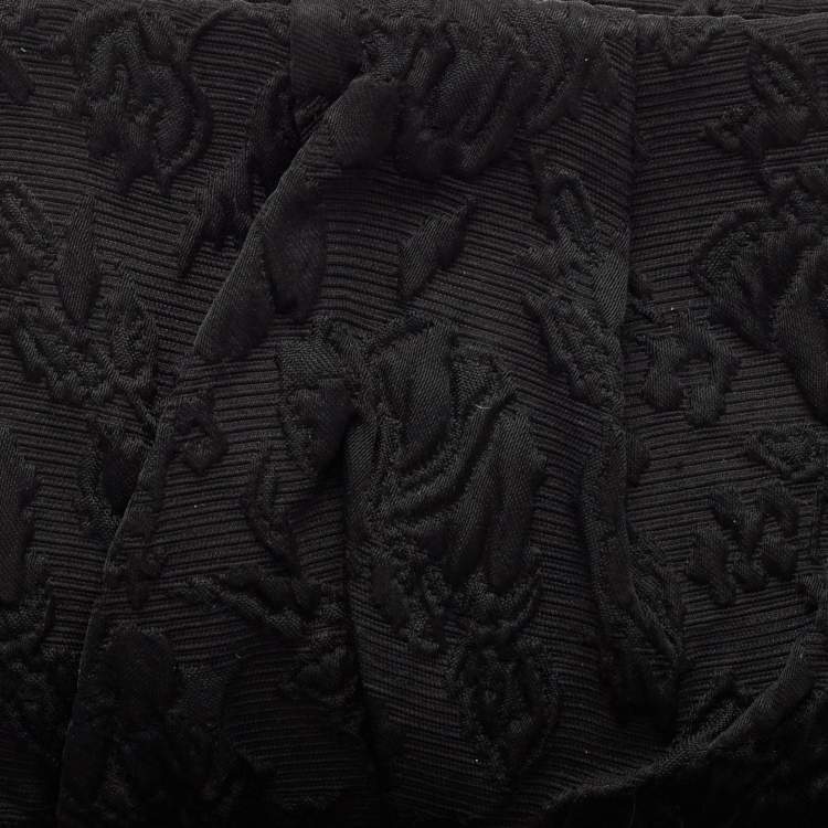 Pre Owned Dolce & Gabbana Black Brocade Fabric Frame Clutch