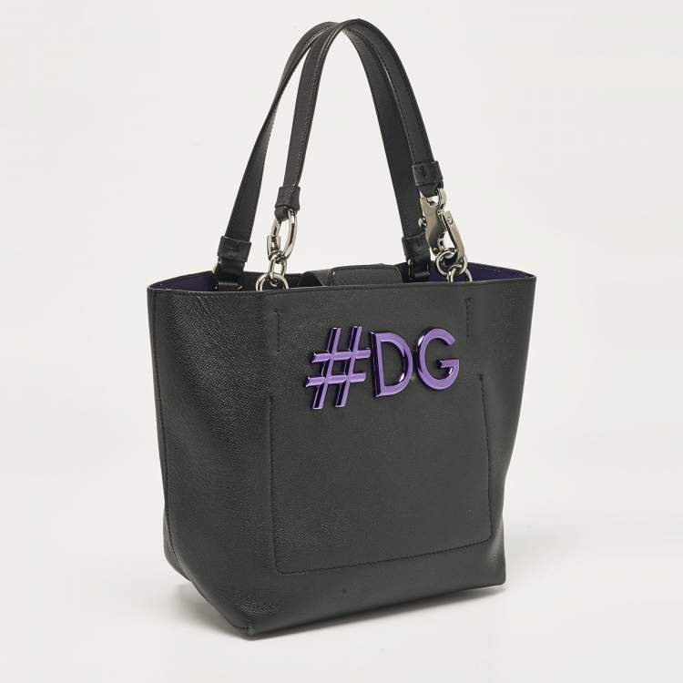 Pre Owned Dolce & Gabbana Black Leather Beatrice Tote