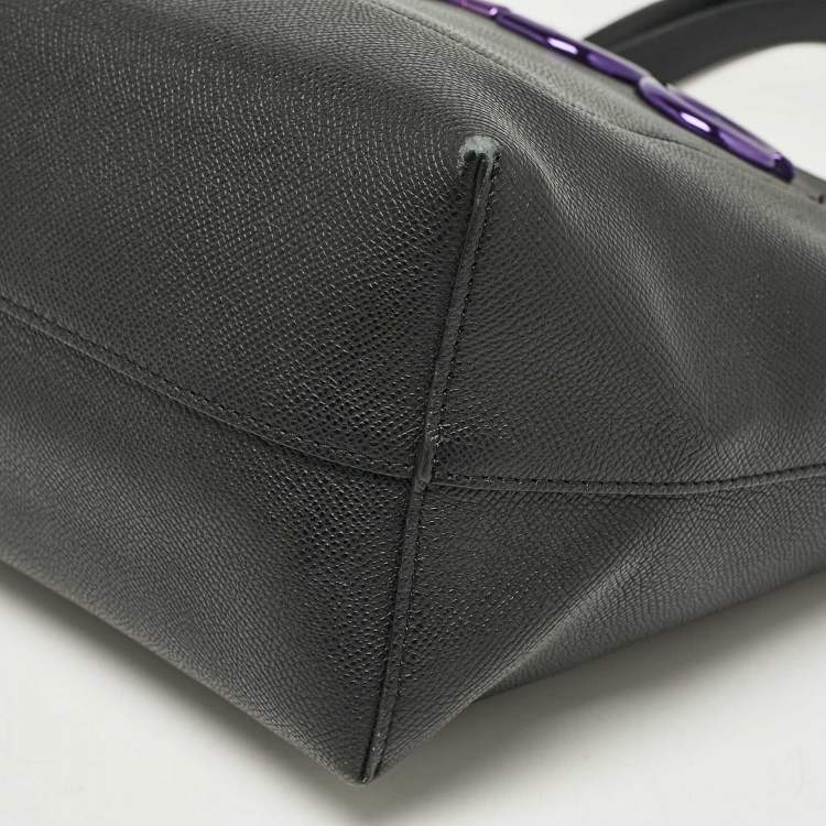 Pre Owned Dolce & Gabbana Black Leather Beatrice Tote