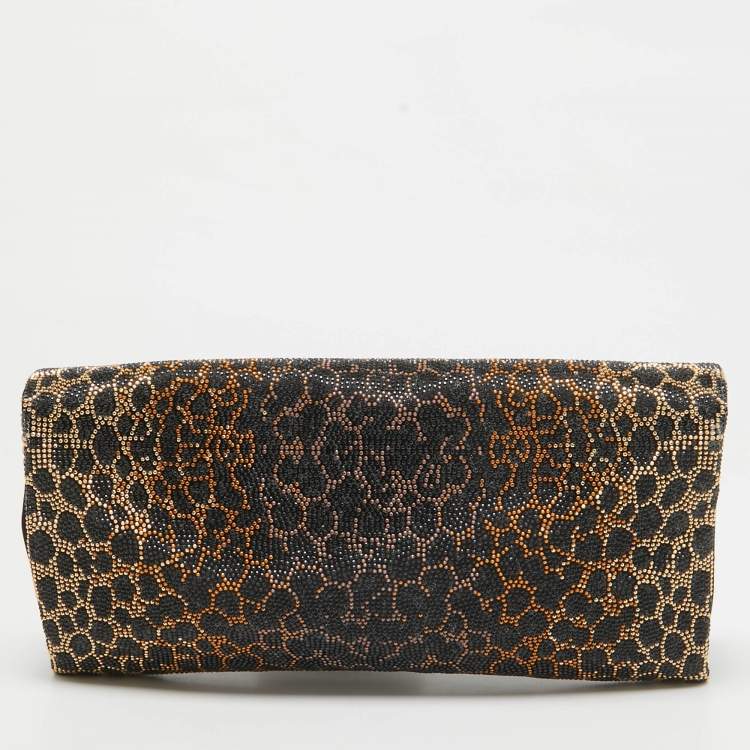 Pre Owned Dolce & Gabbana Black Crystals Satin Sasha Chain Bag