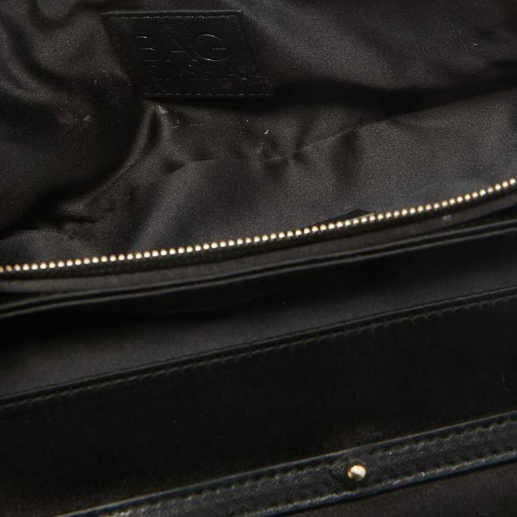 Pre Owned Dolce & Gabbana Black Crystals Satin Sasha Chain Bag