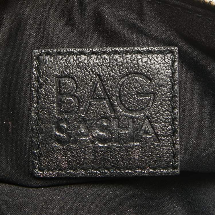 Pre Owned Dolce & Gabbana Black Crystals Satin Sasha Chain Bag