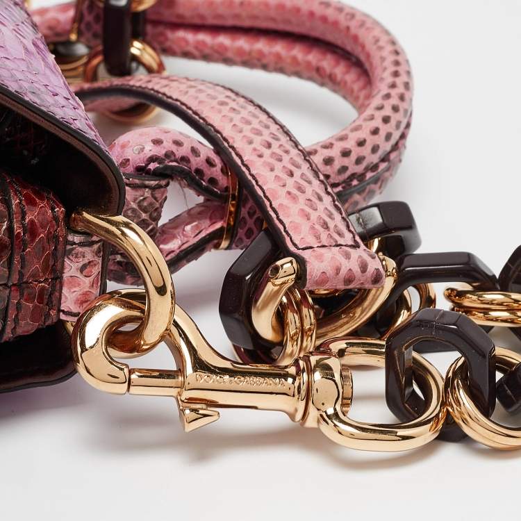 Pre Owned Dolce & Gabbana Multicolor Python Miss Lantana Top Handle Bag