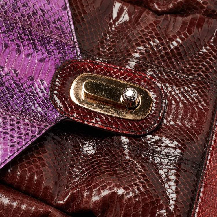 Pre Owned Dolce & Gabbana Multicolor Python Miss Lantana Top Handle Bag