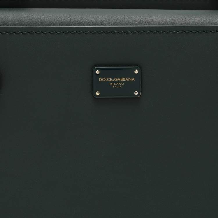 Pre Owned Dolce & Gabbana Green Leather Sicily 62 Satchel