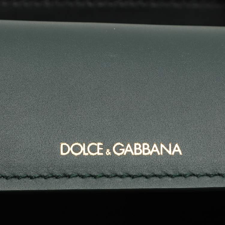 Pre Owned Dolce & Gabbana Green Leather Sicily 62 Satchel