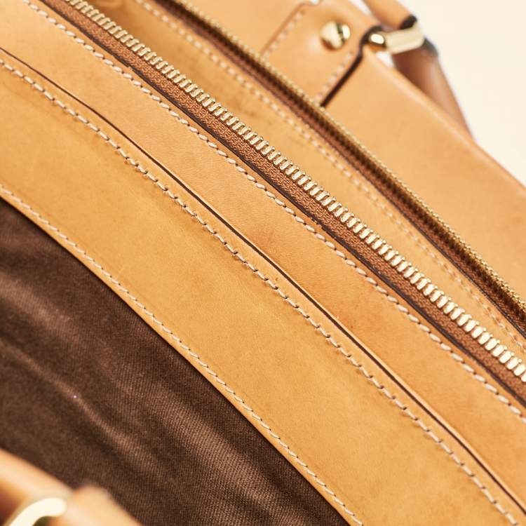 Pre Owned Dolce & Gabbana Brown/Black Leopard Print Coated Canvas and Leather Zip Satchel