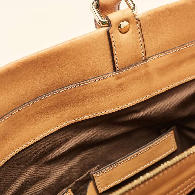Pre Owned Dolce & Gabbana Brown/Black Leopard Print Coated Canvas and Leather Zip Satchel