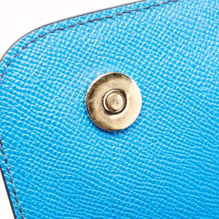 Pre Owned Dolce & Gabbana Blue Leather Large Miss Sicily Top Handle Bag