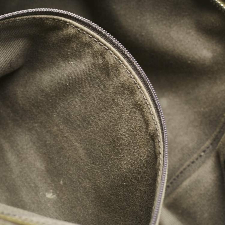 Pre Owned Dolce & Gabbana Olive Green Leather Miss Catch Satchel