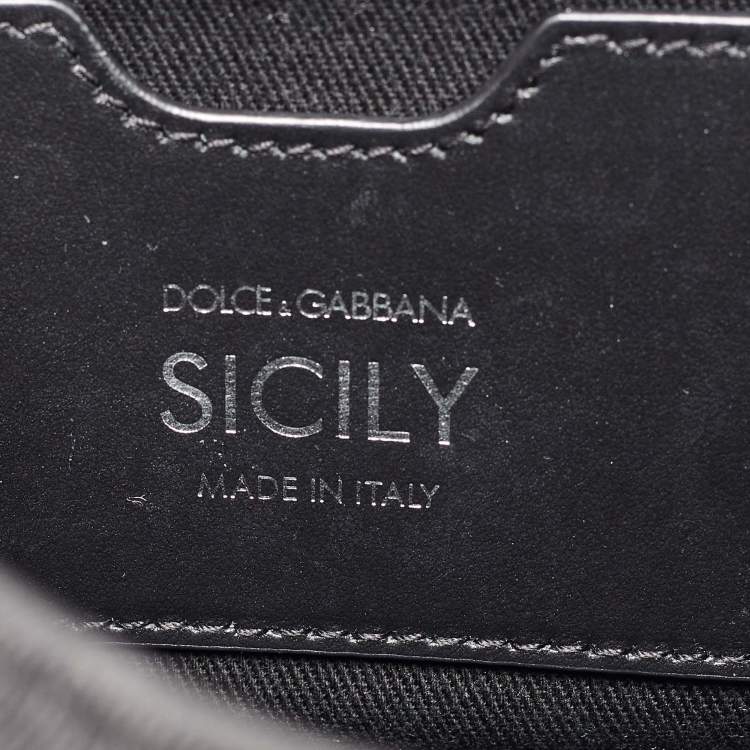 Pre Owned Dolce & Gabbana Black Patchwork Distressed Denim Medium Sicily Top Handle Bag