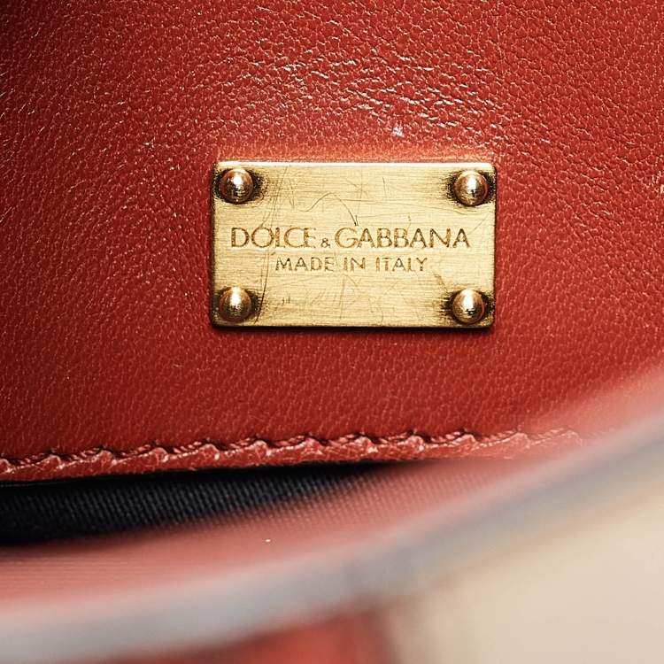 Pre Owned Dolce & Gabbana Multicolor Suede and Python Stripe Miss Sicily Top Handle Bag