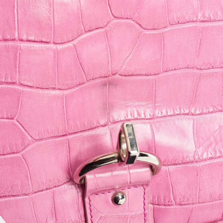 Pre Owned Dolce & Gabbana Pink Alligator Hobo