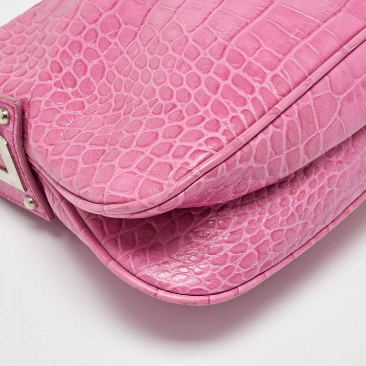Pre Owned Dolce & Gabbana Pink Alligator Hobo