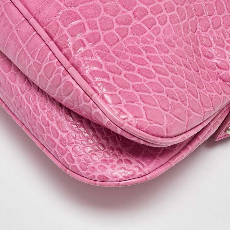 Pre Owned Dolce & Gabbana Pink Alligator Hobo
