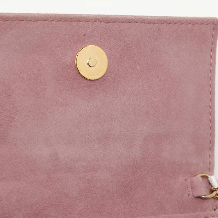 Pre Owned Dolce & Gabbana Lilac Suede Wallet On Chain