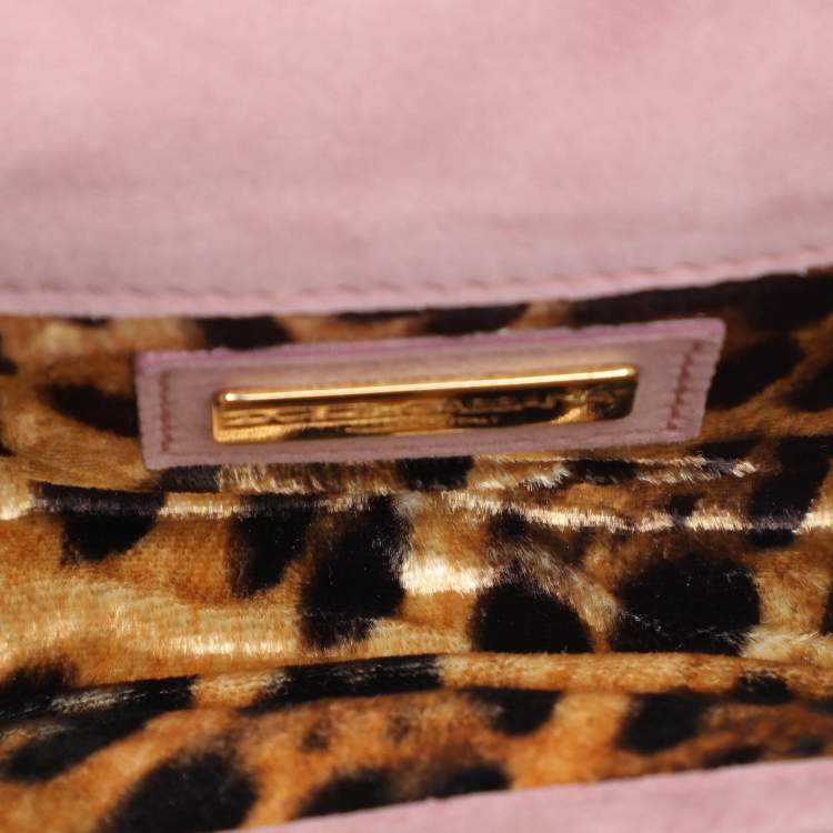Pre Owned Dolce & Gabbana Lilac Suede Wallet On Chain