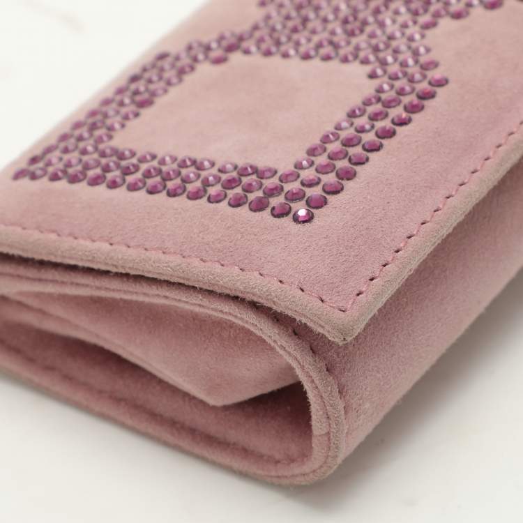 Pre Owned Dolce & Gabbana Lilac Suede Wallet On Chain