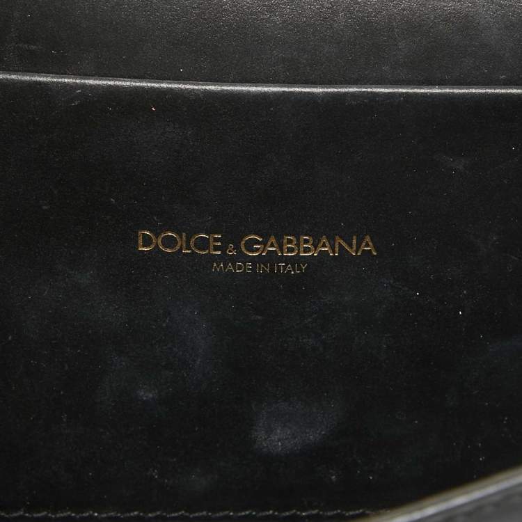 Pre Owned Dolce & Gabbana Black Leather Devotion Belt Bag
