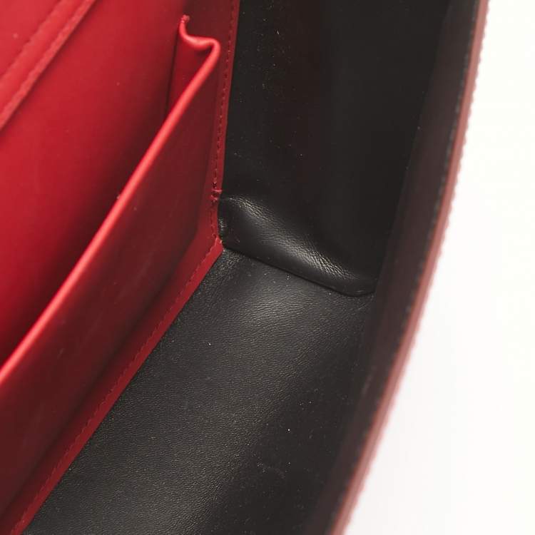 Pre Owned Dolce & Gabbana Red Leather Medium Sicily 62 Top Handle Bag