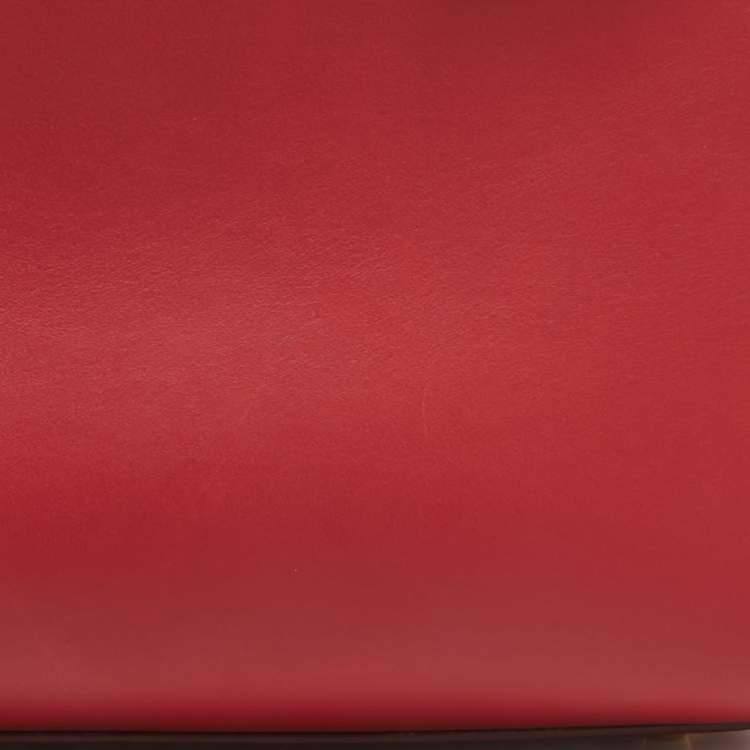 Pre Owned Dolce & Gabbana Red Leather Medium Sicily 62 Top Handle Bag