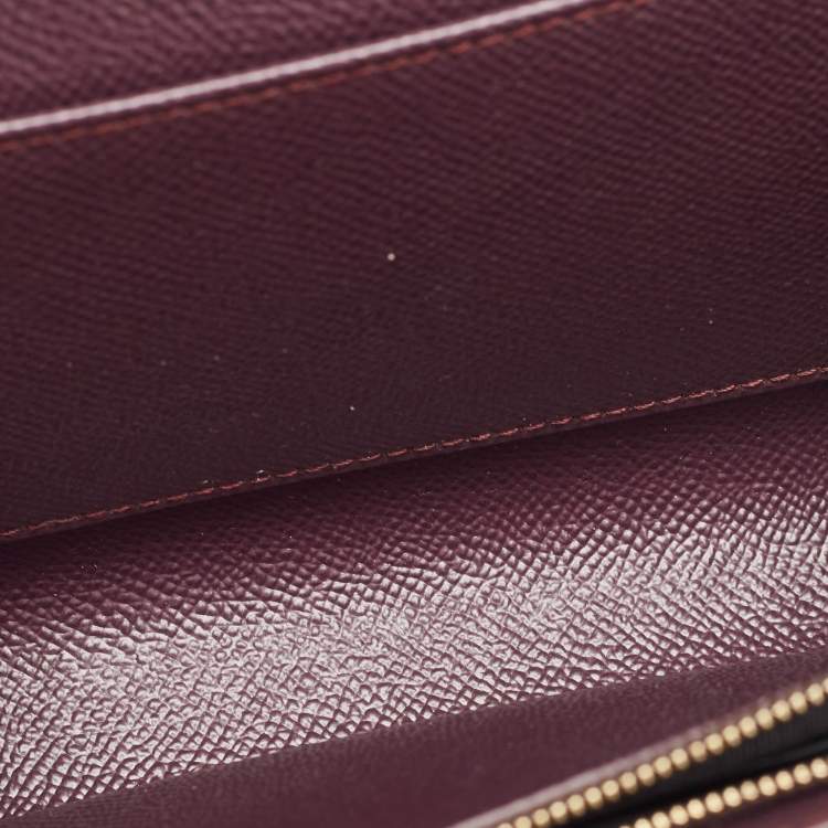 Pre Owned Dolce & Gabbana Purple Leather Crystal Logo Chain Clutch