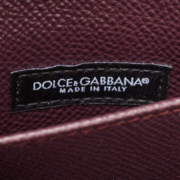 Pre Owned Dolce & Gabbana Purple Leather Crystal Logo Chain Clutch
