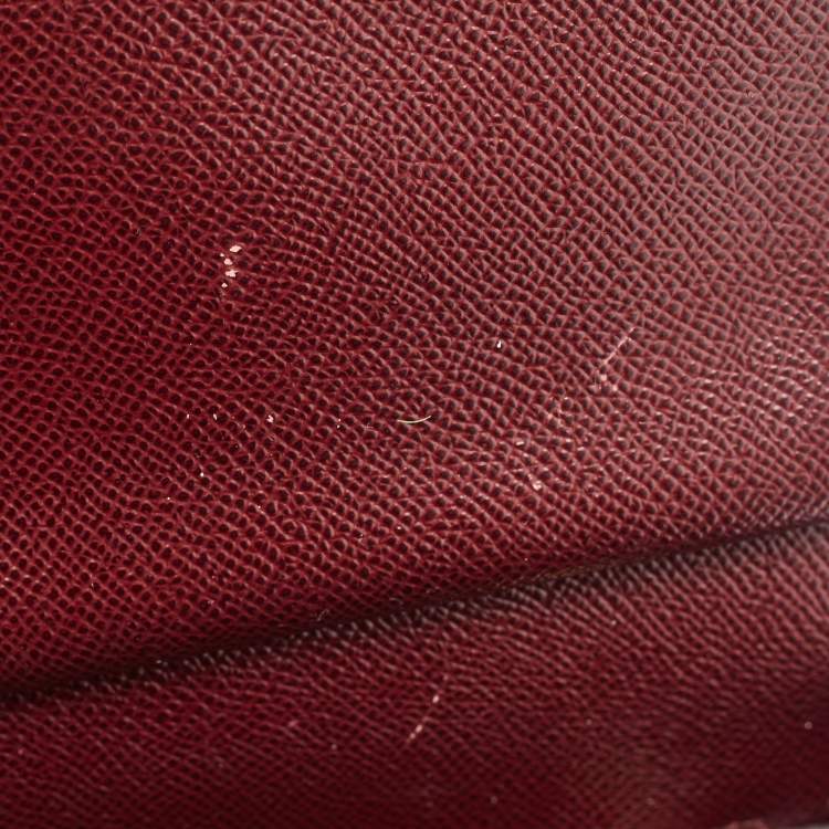 Pre Owned Dolce & Gabbana Burgundy Leather Medium Miss Sicily Top Handle Bag