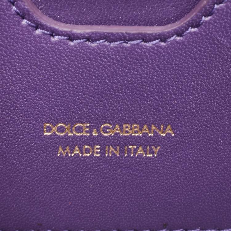 Pre Owned Dolce & Gabbana Purple Holographic Patent Leather DG Millennials Shoulder Bag