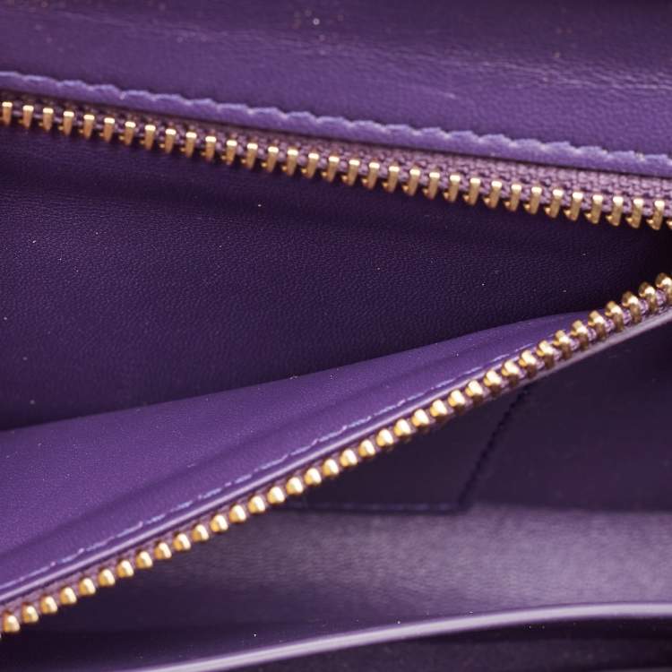 Pre Owned Dolce & Gabbana Purple Holographic Patent Leather DG Millennials Shoulder Bag