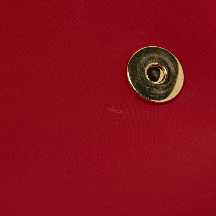 Pre Owned Dolce & Gabbana Red Neoprene Medium Miss Sicily Top Handle Bag