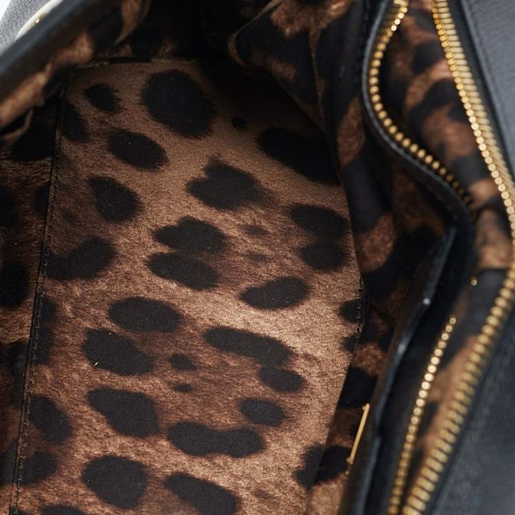 Pre Owned Dolce & Gabbana Black Leather Large Miss Sicily Top Handle Bag