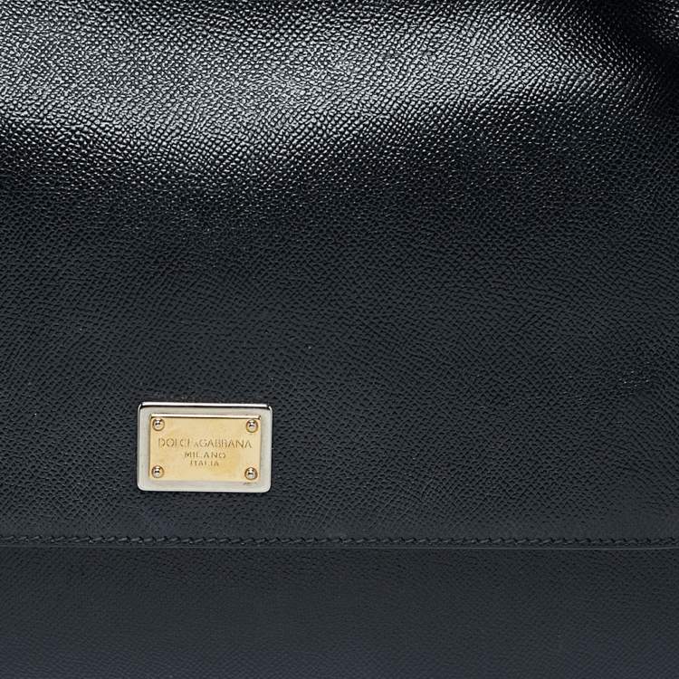 Pre Owned Dolce & Gabbana Black Leather Large Miss Sicily Top Handle Bag