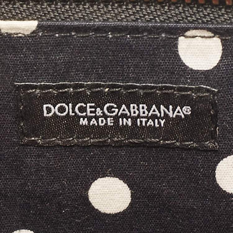 مملوكة مسبقًا Dolce & Gabbana Brown/Black Leopard Print Coated Canvas Wristlet Clutch