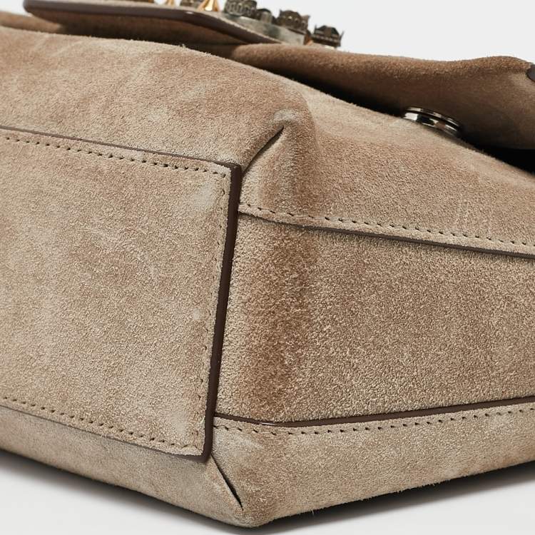 Pre Owned Dolce & Gabbana Beige Suede DG Millennials Shoulder Bag
