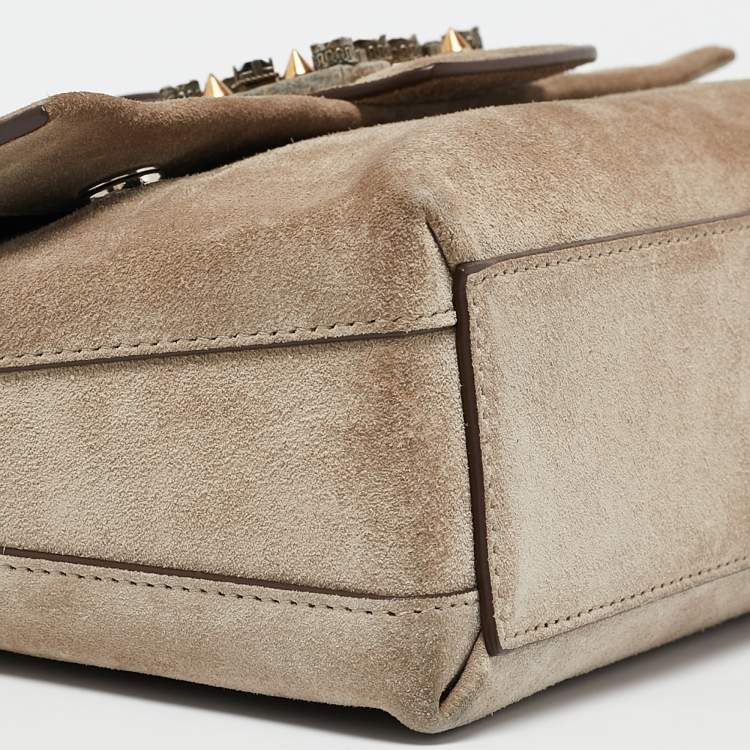 Pre Owned Dolce & Gabbana Beige Suede DG Millennials Shoulder Bag