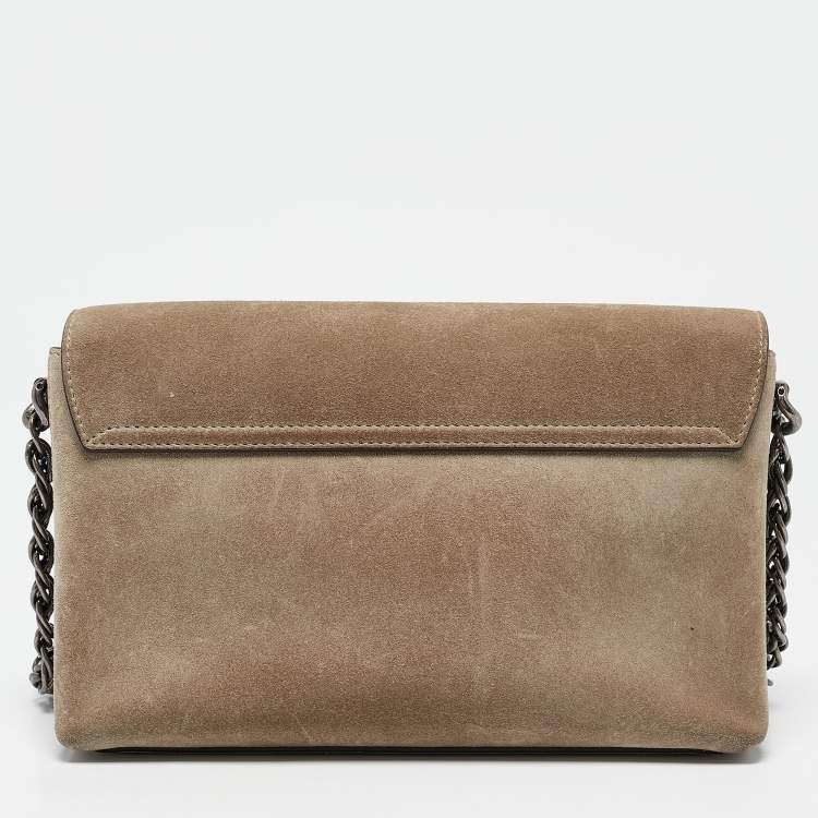 Pre Owned Dolce & Gabbana Beige Suede DG Millennials Shoulder Bag