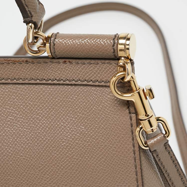 Pre Owned Dolce & Gabbana Brown Leather Small Miss Sicily Top Handle Bag