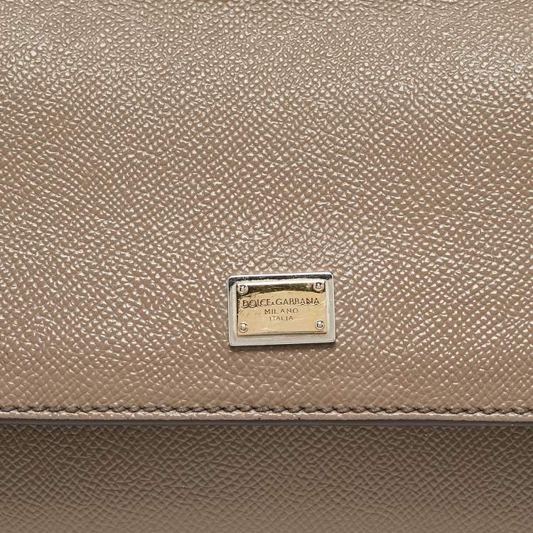 Pre Owned Dolce & Gabbana Brown Leather Small Miss Sicily Top Handle Bag
